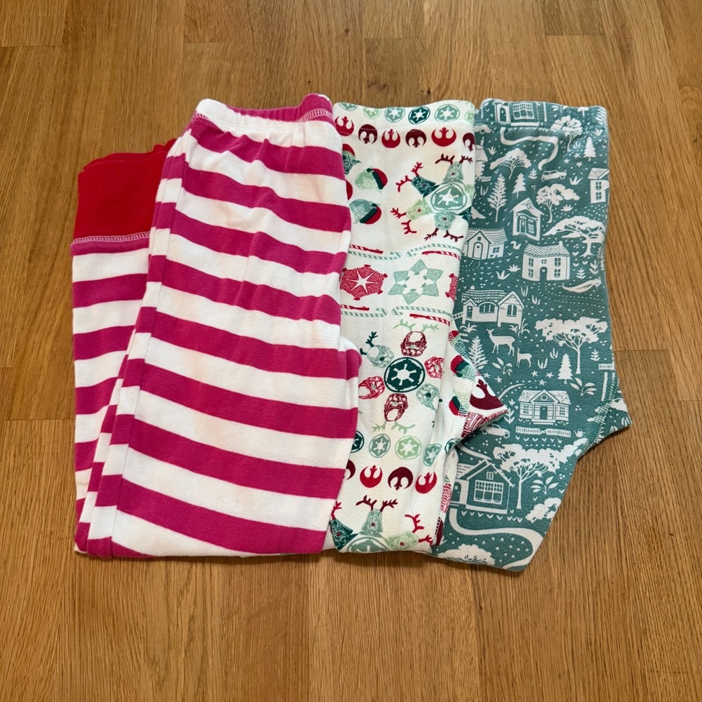 Hanna Andersson Boden 6/7 Lot of 3 Christmas Holiday Winter Sleep Pajama Bottoms
